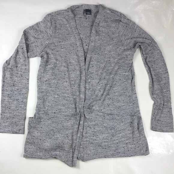 Sparkle & Fade Gray Black Speckled 2 Pocket Cardigan Size Large - Picture 1 of 10